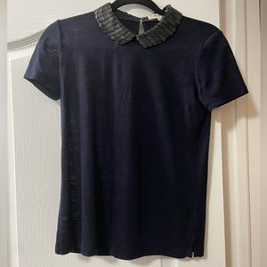 Madewell Navy Slub collard shirt